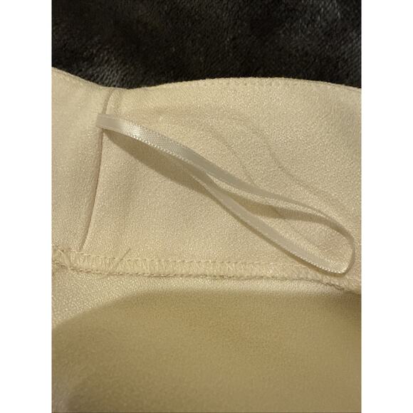 Topshop-Women's Mini Skirt-Asymmetric Hem Faux Wrap Side Tie -Ivory-US 4/UK 8 - Picture 9 of 13